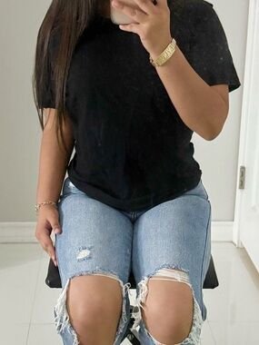 Flying Monkey Light Blue Distressed Knee-Rip Jeans